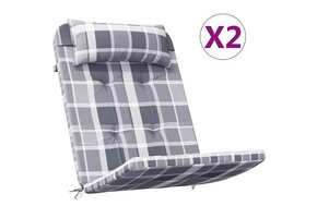 Adirondack Stoelkussens (2 stuks) Grijs Ruitpatroon - 54% Korting
