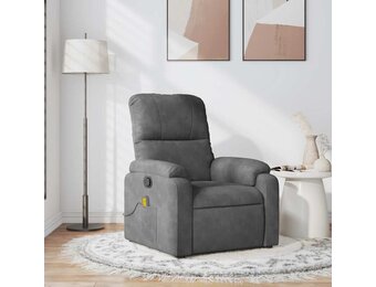 vidaXL Massagestoel microvezelstof donkergrijs