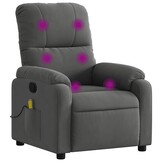 vidaXL Massagestoel microvezelstof donkergrijs