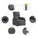 vidaXL Massagestoel microvezelstof donkergrijs