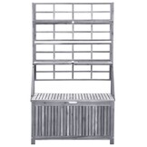 vidaXL Opbergbox met latwerk 99x55x160 cm massief acaciahout grijs