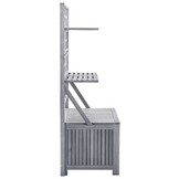 vidaXL Opbergbox met latwerk 99x55x160 cm massief acaciahout grijs