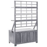 vidaXL Opbergbox met latwerk 99x55x160 cm massief acaciahout grijs