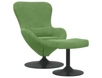 vidaXL Egg Chair met Voetsteun Lichtgroen Fluweel