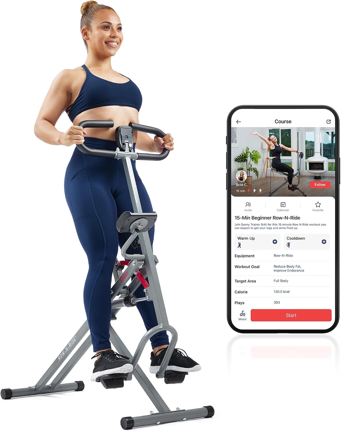 Squat Trainer met Roeifunctie | 12 Weerstandsniveaus | SunnyFit App | 30% Korting