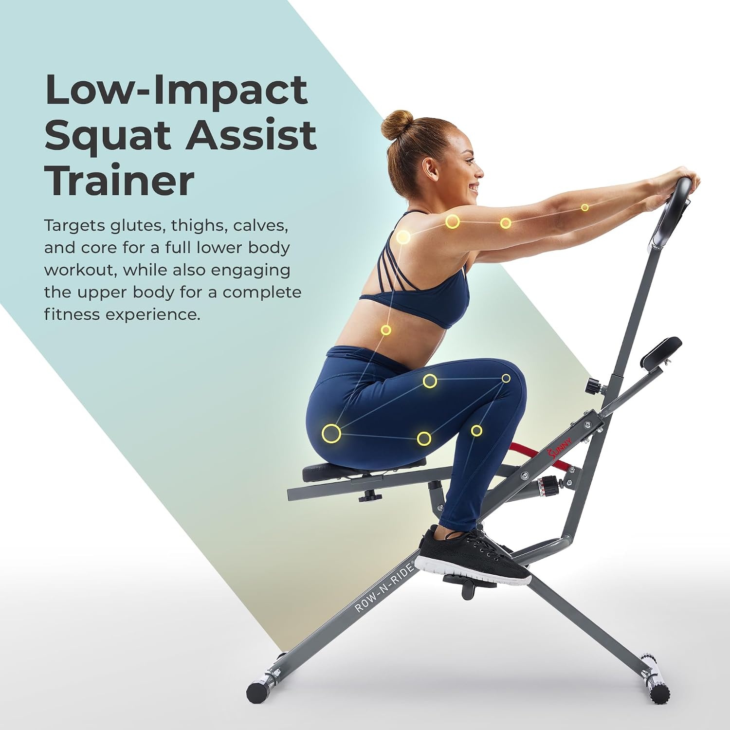 Squat Trainer met Roeifunctie | 12 Weerstandsniveaus | SunnyFit App | 30% Korting