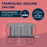 Rechthoekige Trampoline 244x366 cm Zwart - 30% Korting