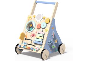 Houten Loopwagen Oceaan Thema - Leer Stapjes Zetten met Montessori Speelgoed