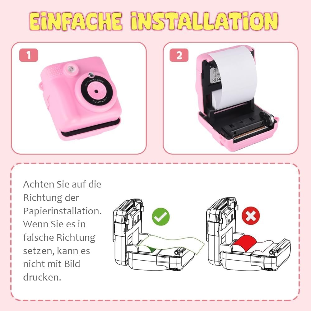 Roze Digitale Kindercamera met Printer & 32GB SD-kaart | 33% Korting