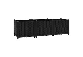 Verhoogde Plantenbak 120x40x38 cm Zwart Polypropyleen - 40% Korting