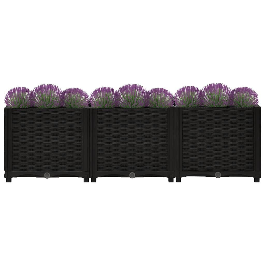 Verhoogde Plantenbak 120x40x38 cm Zwart Polypropyleen - 40% Korting