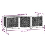 Verhoogde Plantenbak 120x40x38 cm Zwart Polypropyleen - 40% Korting