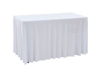 2x Witte Tafelhoezen met Rok 120x60,5x74 cm - 34% Korting