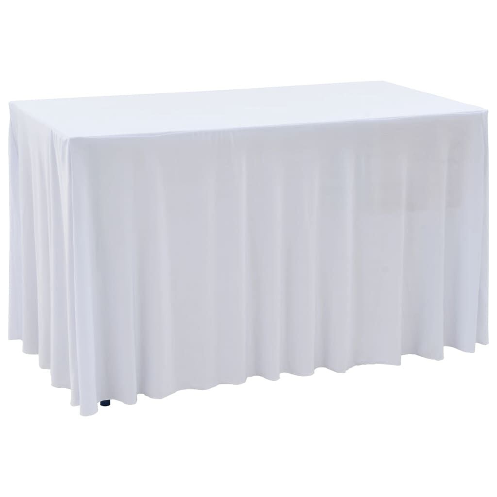 2x Witte Tafelhoezen met Rok 120x60,5x74 cm - 34% Korting