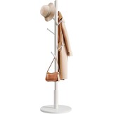 Houten Kapstokrek met 8 Haken, Wit, 172 cm - 33% Korting