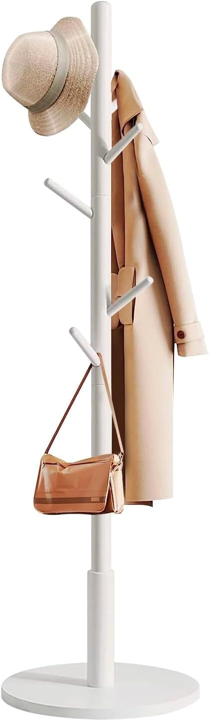 Houten Kapstokrek met 8 Haken, Wit, 172 cm - 33% Korting