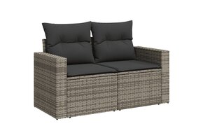 VidaXL Tuinbank 2-Zits Poly Rattan Grijs met Kussens - 41% Korting!
