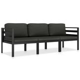 vidaXL 3-delige Loungeset Aluminium Antraciet met Kussens - 35% Korting