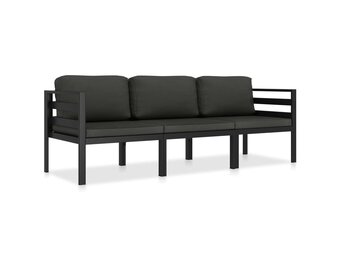 vidaXL 3-delige Loungeset Aluminium Antraciet met Kussens - 35% Korting