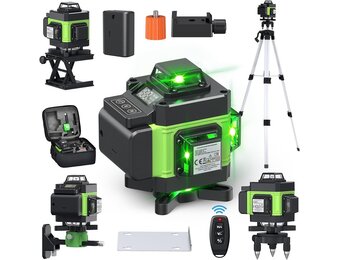 4D 16-Lijn Groene Laser Waterpas met Statief - 29% Korting