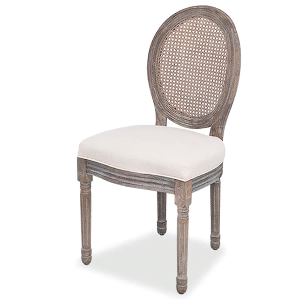 4 Crèmekleurige Eetkamerstoelen van Stof met 55% Korting