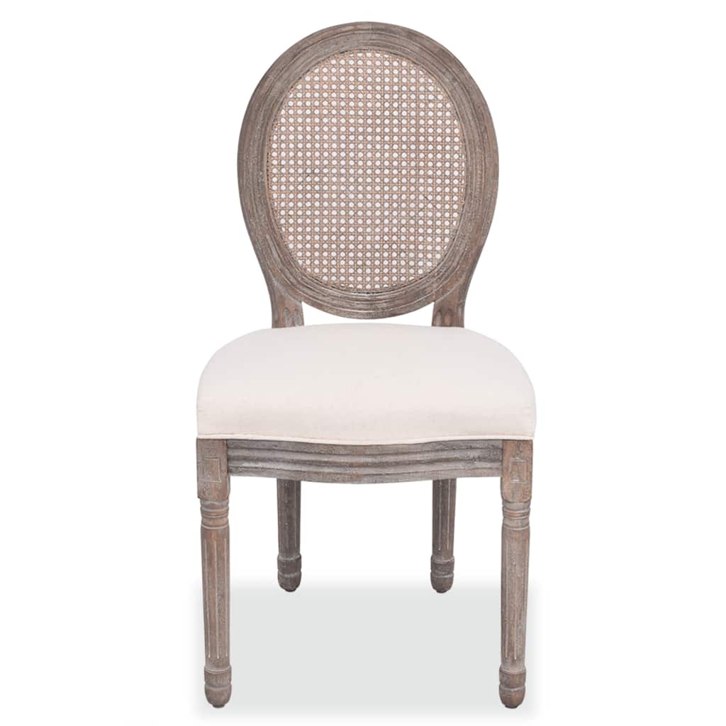 4 Crèmekleurige Eetkamerstoelen van Stof met 55% Korting