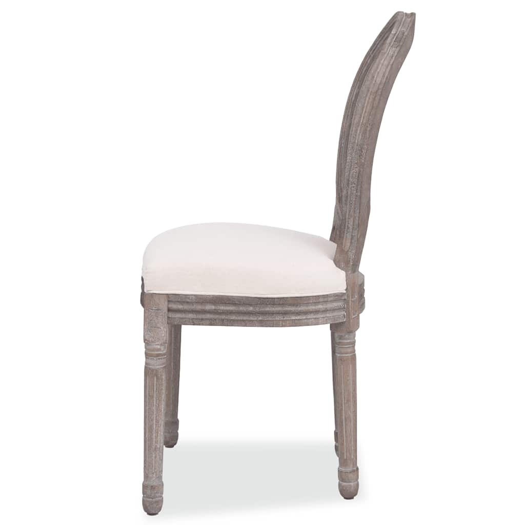 4 Crèmekleurige Eetkamerstoelen van Stof met 55% Korting