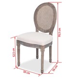 4 Crèmekleurige Eetkamerstoelen van Stof met 55% Korting