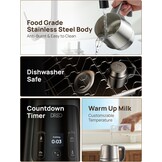 DREO Melkopschuimer 800ml Zilver - 42 Instellingen - 35% Korting