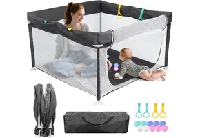 Opvouwbare Babybox 120x120x72 cm met Reistas & Oceaanballen - 34% Korting!