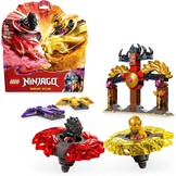 LEGO NINJAGO Spinjitzu drakenstrijdpakket met 2 Minifiguren, Vliegende Elementen en Launchers, Ninja Speelgoed voor 6 jaar en Ouder, Cadeau voor Kinderen en Dragons Rising Fans 71826