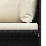 vidaXL 5-delige Loungeset met kussens poly rattan zwart