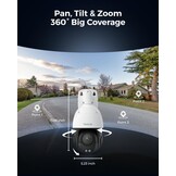 Reolink Slimme 4K/8MP UHD PTZ Dome Beveiligingscamera met Cutting-Edge 16X 3D Optische Zoom, Kleuren Nachtzicht, Persoon/Voertuig/Dier Detectie, Twee-Weg Audio, 24/7 Opname, RLC-823S2