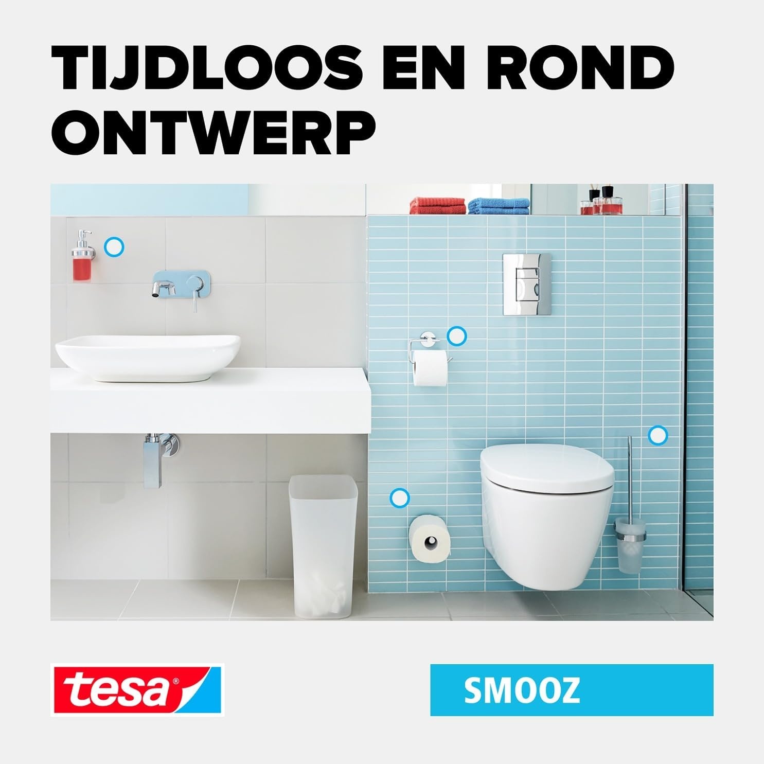 tesa SMOOZ Zeepdispenserset - 200 ml - 70 mm x 170 mm x 126 mm