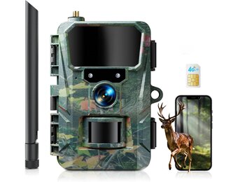 WOLFANG 4G LTE mobiele wildcamera, landelijke 4G LTE, 2K 36MP mobiele trailcamera met APP-bediening, super nachtzicht, 2.0'TFT-display, 0.2s trigger, bewegingsgeactiveerd, waterdicht