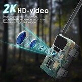 WOLFANG 4G LTE mobiele wildcamera, landelijke 4G LTE, 2K 36MP mobiele trailcamera met APP-bediening, super nachtzicht, 2.0'TFT-display, 0.2s trigger, bewegingsgeactiveerd, waterdicht