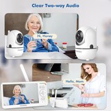 HelloBaby Babyfoon 15,2 cm (6") Wereldprime IPS-scherm 30 uur batterij, veilig geen WiFi, pan-tilt videocamera met nachtzicht, VOX, 2-weg communicatie, 305 meter, draagbare video audio monitor ideaal
