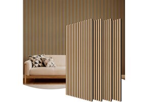 Akoestisch Wandpaneel Teak Hout 120x60cm (3 stuks) - 63% Korting