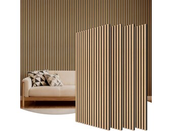 TONOR Houten wandpanelen voor binnenwanddecoratie, 4 stuks, 120 × 60 cm - Maat 4 Pak