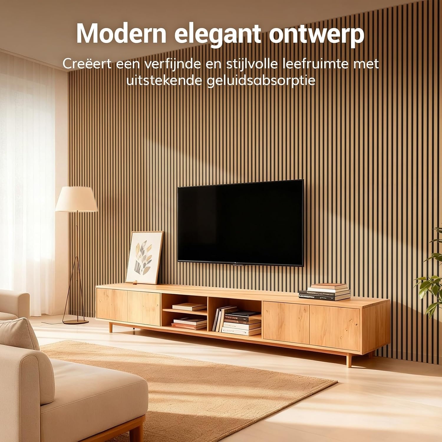 TONOR Houten wandpanelen voor binnenwanddecoratie, 4 stuks, 120 × 60 cm - Maat 4 Pak