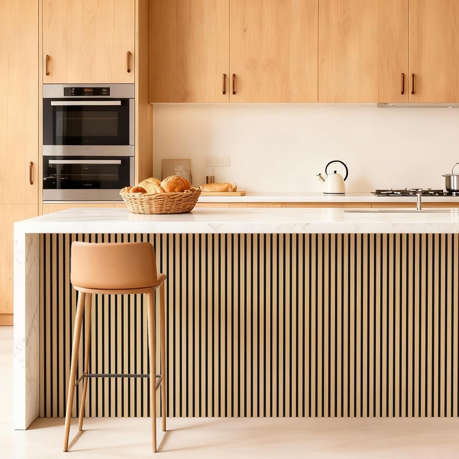 TONOR Houten wandpanelen voor binnenwanddecoratie, 4 stuks, 120 × 60 cm - Maat 4 Pak