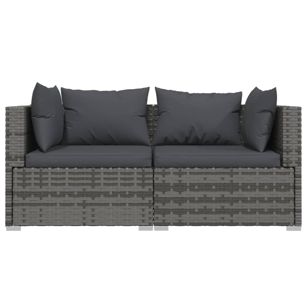 Loungeset met Kussens Poly Rattan Grijs - 61% Korting