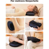 KNQZE Nekmassageapparaat met warmtefunctie, Shiatsu massageapparaat met 3D roterende massagekoppen, massagekussen voor nek, schouder en rug, rugmassageapparaat voor kantoor, thuis, afstandsbediening