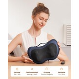 KNQZE Nekmassageapparaat met warmtefunctie, Shiatsu massageapparaat met 3D roterende massagekoppen, massagekussen voor nek, schouder en rug, rugmassageapparaat voor kantoor, thuis, afstandsbediening