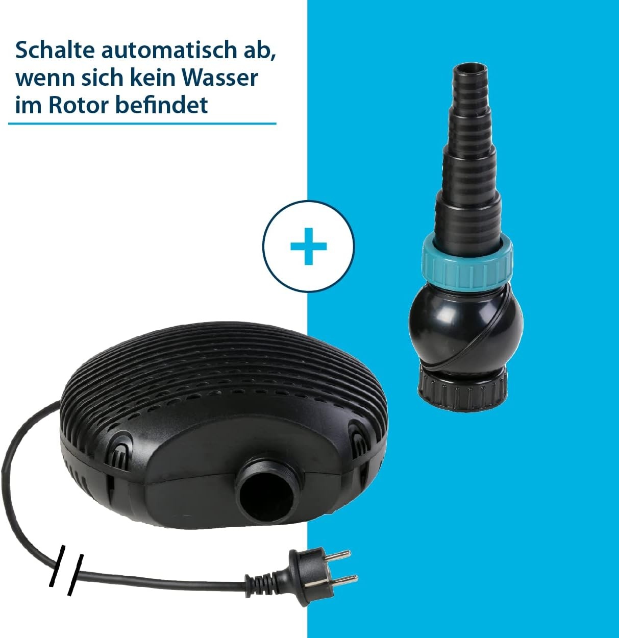 AquaForte EC 10.000 filter-/vijverpomp, 68 watt, debiet 10.000 liter per uur, opvoerhoogte 4,5 meter, kabellengte 10 meter, geschikt voor beekjes, watervallen, fonteinen, etc.