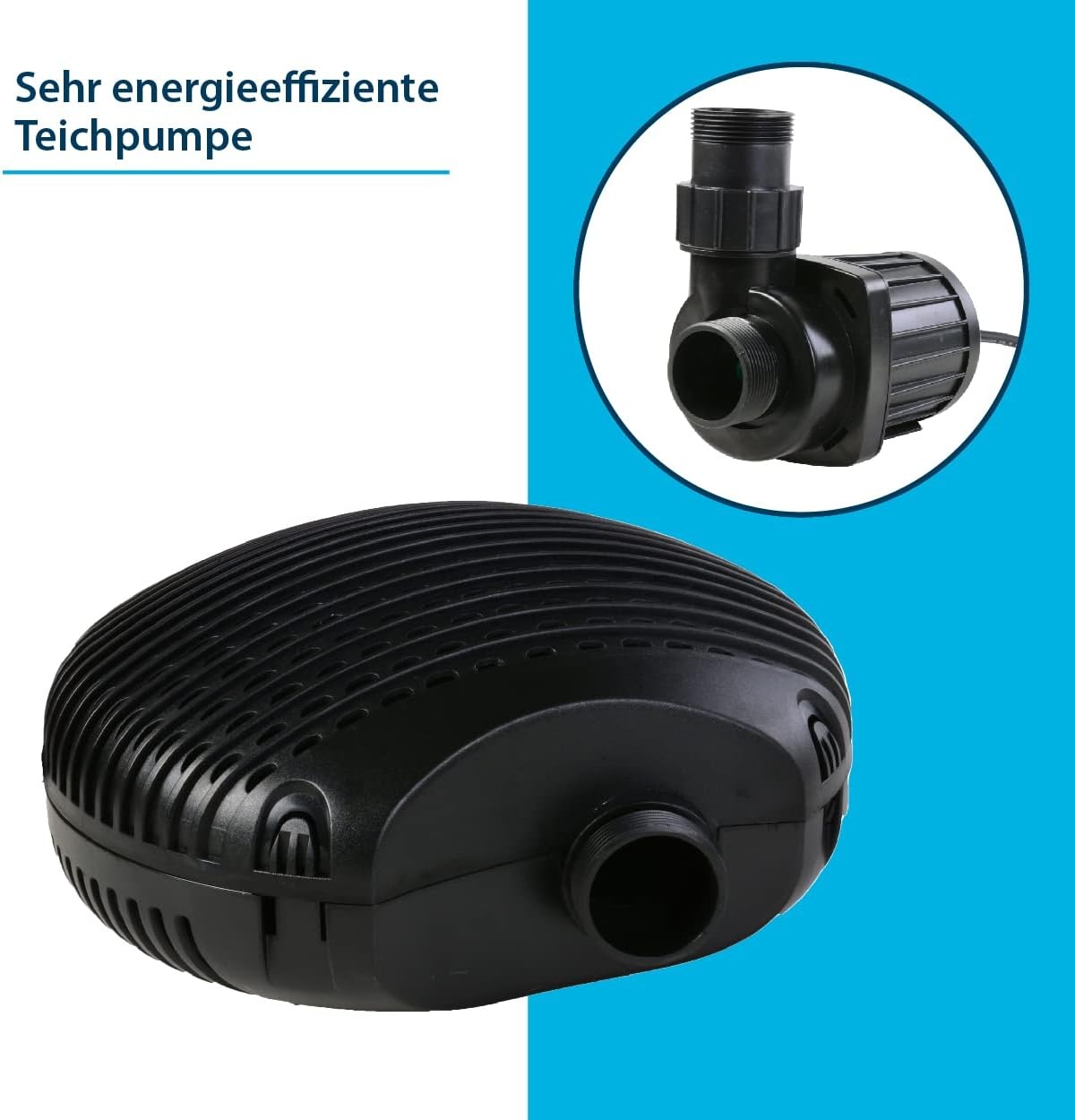 AquaForte EC 10.000 filter-/vijverpomp, 68 watt, debiet 10.000 liter per uur, opvoerhoogte 4,5 meter, kabellengte 10 meter, geschikt voor beekjes, watervallen, fonteinen, etc.