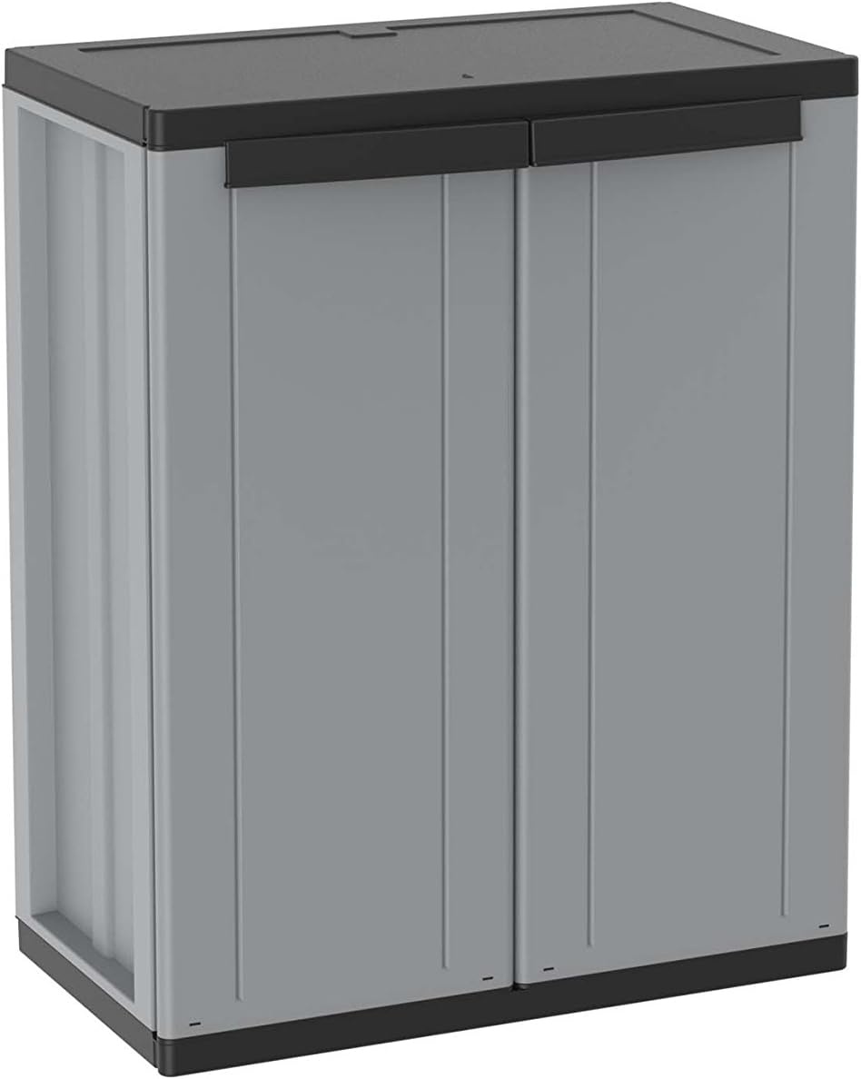 Terry, Jline 68, kast met twee deuren, 1 beweegbare plank, voor binnen en buiten - 68 x 37,5 x 85 cm - Maat 68x37,5x85 cm