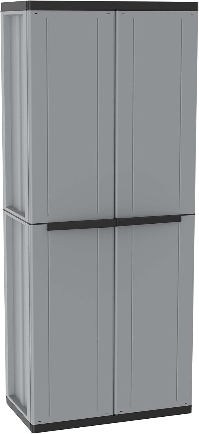 Terry, Jline 68, kast met twee deuren, 1 beweegbare plank, voor binnen en buiten - 68 x 37,5 x 85 cm - Maat 68x37,5x85 cm