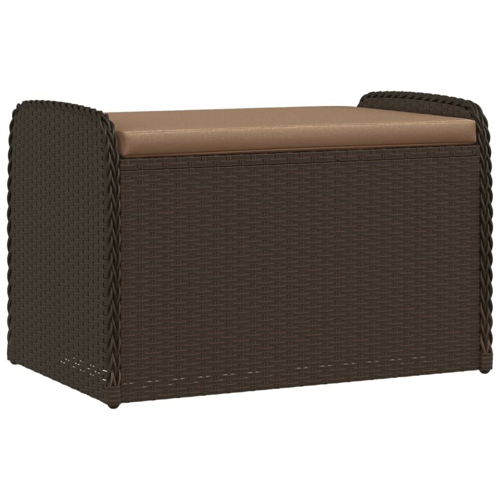 vidaXL Opbergbank Poly Rattan Bruin 80x51x52 cm - 61% Korting