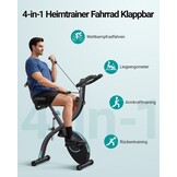 MERACH 4-in-1 Opvouwbare Hometrainer - Magnetische Ergometer - Grijs